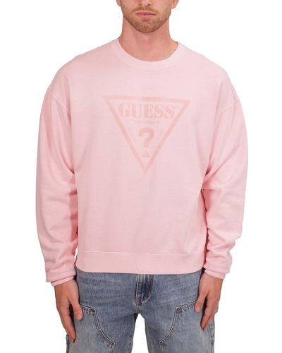 Guess Relaxed Sweatshirt Voor Met Ton-sur-ton Vintage Logo - Roze