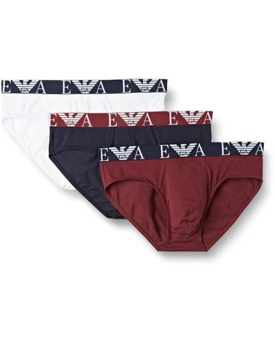 Emporio Armani Underwear 3-Pack Bold Monogram Brief Caleçons - Rouge