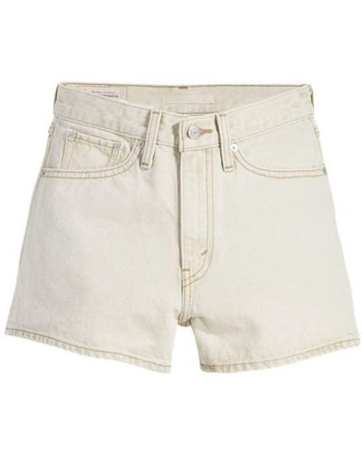 Levi's Shorts Donna Beige Shorts Casual Anni '80 26 - Bianco