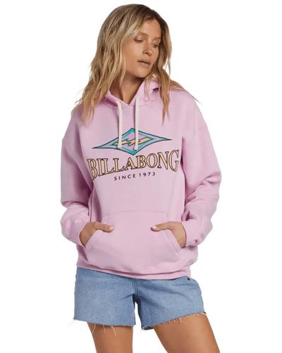 Billabong Graphic Pullover Sweatshirt Fleece Hoodie - Purple