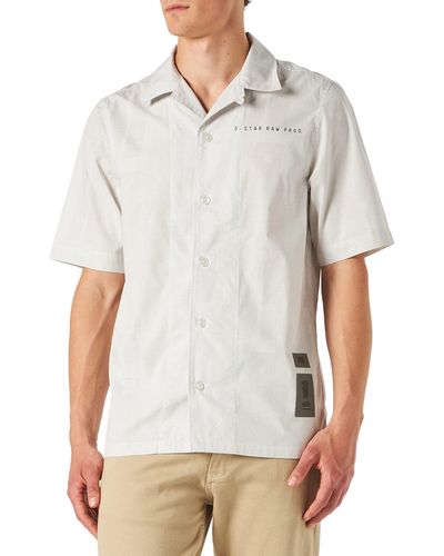 G-Star RAW Hawaii Commando S Shirt Voor - Wit