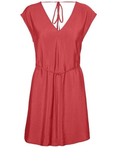 Vero Moda VMIRIS S/L V-Neck Short Dress WVN NOOS Kleid - Rot
