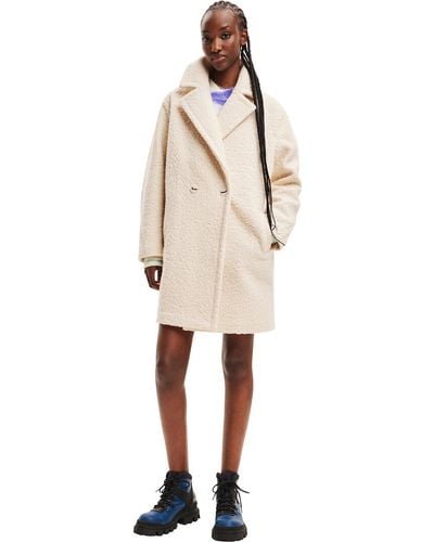 Desigual Coat_London Woven Overcoat - Neutro