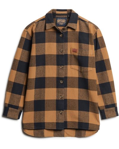 Superdry Flannel Overshirt R3-shirt - Brown