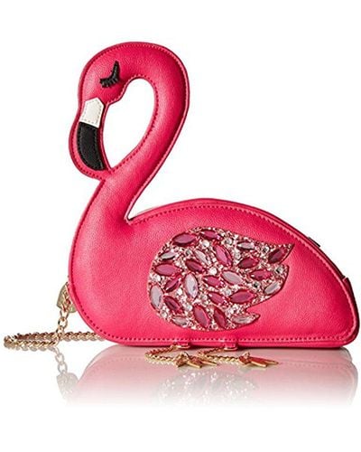 Betsey Johnson Pink Jewel Flamingo Bird Crossbody