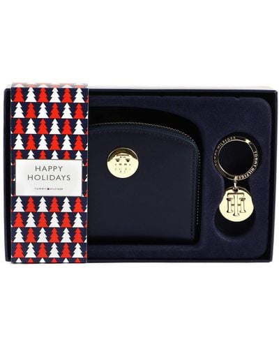 Tommy Hilfiger Th Chic Med Wallet And Charm Gp Space Blue - Blauw