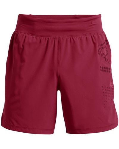 Under Armour S Speed Pocket Running Shorts Pink M - Red