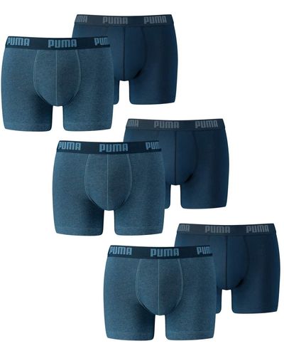 PUMA Boxershorts Unterhosen 521015001 6er Pack , Wäschegröße:S;Artikel:-162 denim - Blau