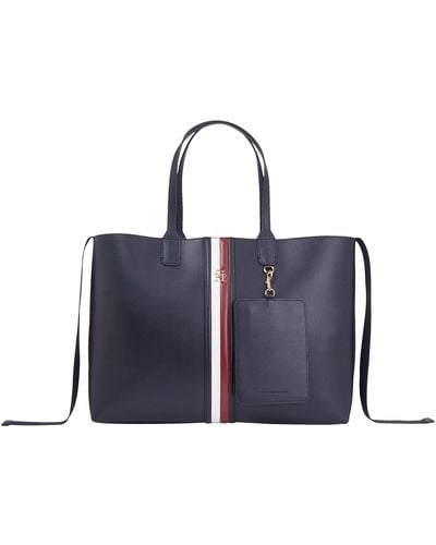 Tommy Hilfiger Tote Bag Iconic Faux Leather - Blue