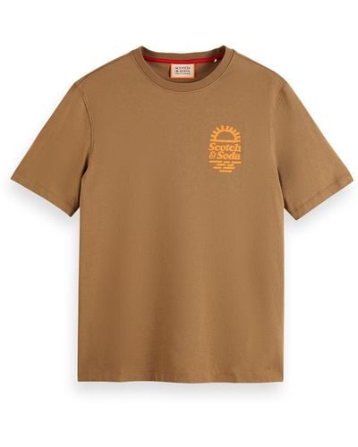 Scotch & Soda Left Chest Artwork T-shirt T-shirt - Brown