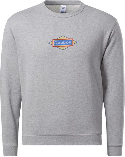 Reebok 's Sporting Goods French Terry Crew Sweatshirt - Grey