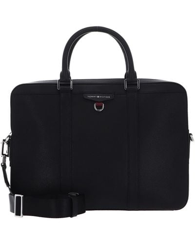 Tommy Hilfiger TH Struc Leather Computer Bag Black - Noir