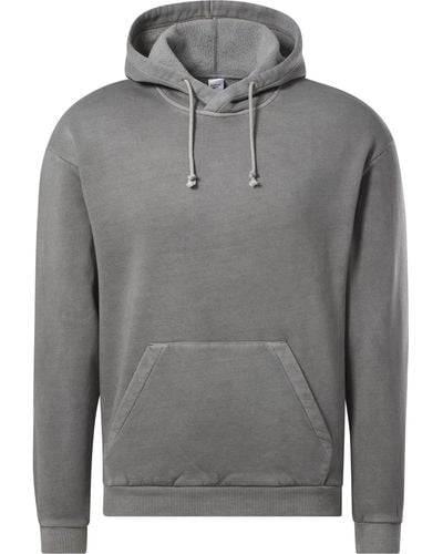 Reebok Classics Natural Dye Back Vector Fleece Hoodie Sweatshirt Hooded - Grey