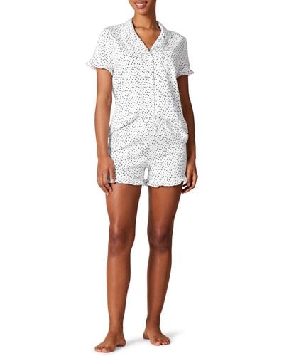 Amazon Essentials Cotton Modal Short Pajama Set - White