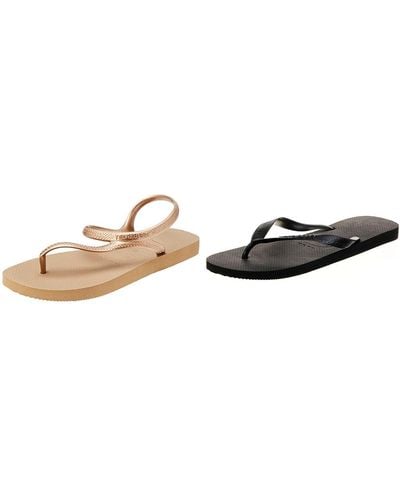 Havaianas , , Flash Urban, Beach Sandals, Rose Gold, 7.5/8 Uk Adult's Flip Flops, Black - Brown