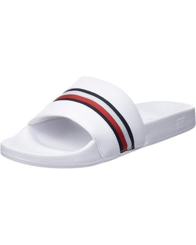 Tommy Hilfiger Claquettes Global Stripes Slide Sandales de Bain - Noir