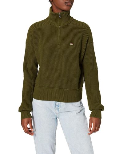 Tommy Hilfiger TJW Utility Half Zip Sweater Pullover - Verde