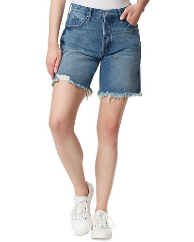 Jessica Simpson S Faded Low-rise Denim Shorts Blue 25