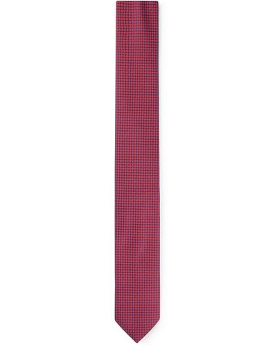 HUGO Krawatte aus Seiden-Jacquard mit filigranem Muster - Lila