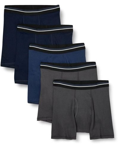 Amazon Essentials 5-pack Tag-free Boxer Slips Houtskoolblauw/donkermarine) - Zwart