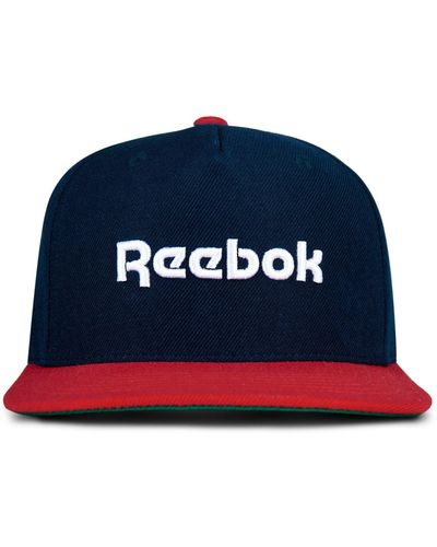 Reebok Orginal Modern Flat Brim Cap With Adjustable Snapback For And - Blue