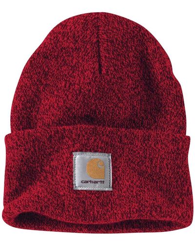 Carhartt Strickmütze mit Bündchen Winter-Hut - Rot