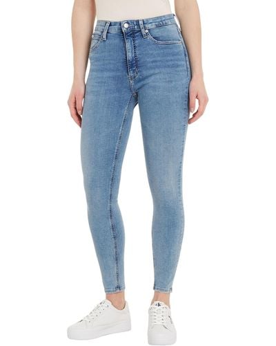 Calvin Klein Jeans High Rise Ankle Super Skinny Fit - Blau