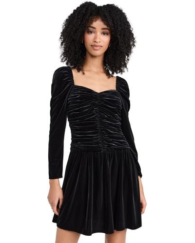 Shoshanna Mari Jet Stretch Velvet Mini Dress - Black