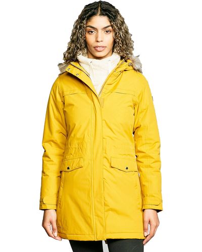 Regatta Charna Water Repellent Micro Poplin Fabric Thermoguard Insulation Back Vents With Stud Fastening Jacket - Geel
