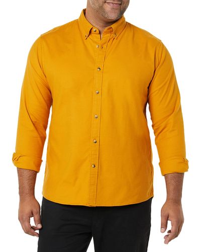 Goodthreads Chemise Oxford Extensible À ches Longues Coupe Cintrée - Jaune