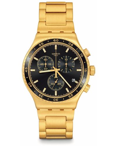 Swatch Armbanduhr Analog Quarz mit Edelstahlarmband YVG418G - Mettallic
