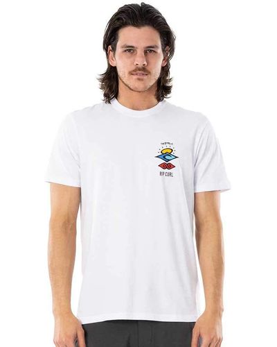 Rip Curl Search Essential Tee Short Sleeve T-Shirt XX Large White - Weiß
