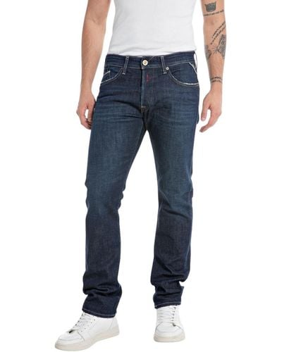 Replay Jeans Waitom Regular-Fit mit Stretch - Blau
