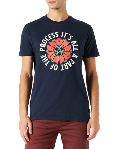 Springfield Camiseta Flor Azulejo para Hombre