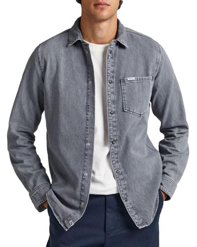 Pepe Jeans Porter Mono Shirt - Grey