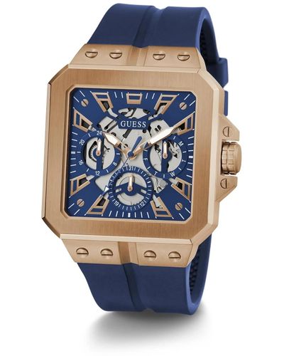 Guess Analog Quartz Watch With Stainless Steel Strap Gw0637g3 - Blue