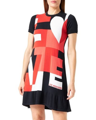 Love Moschino Regular fit Short-Sleeved Dress - Rot