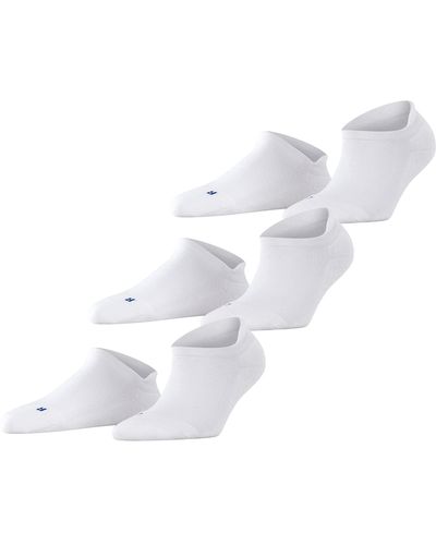 FALKE Cool Kick Sneaker 3-Pack U SN morbidi traspiranti asciugatura rapida bassi tinta unita confezione di 3 paia - Bianco