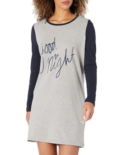 Iris & Lilly Long Sleeve Flannel Nightdress - Grey