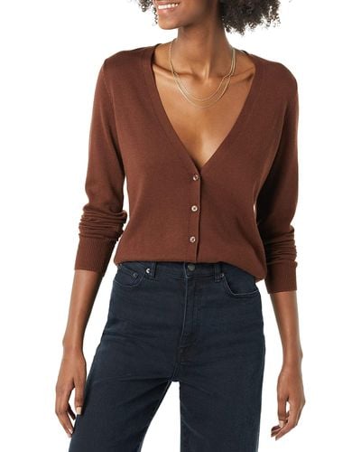 Amazon Essentials Lightweight Vee Cardigan Sweater - Blau