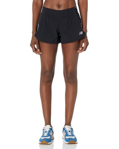New Balance Womens Impact Run 3 Inch Shorts - Blau