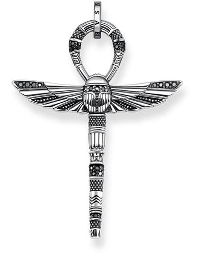 Thomas Sabo Anhänger Lebenskreuz mit Skarabäus 925 Sterling Silber PE778-643-11 - Schwarz
