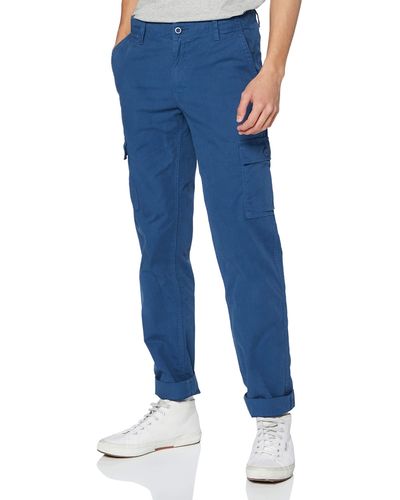 FIND Cotton Cargo Straight Leg Trousers - Blue