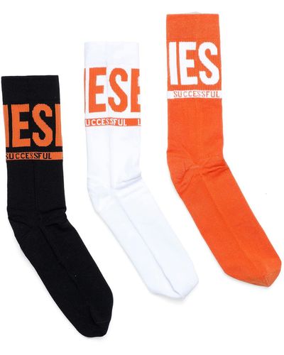 DIESEL Skm-ray-threepack Socks - Orange