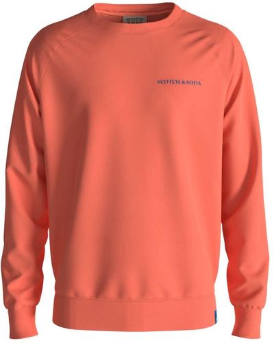 Scotch & Soda Crew Neck Sweatshirt In Organic Cotton - Pink