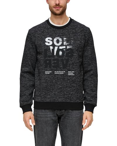 S.oliver Sweatshirt mit gummierten Wording Print - Schwarz