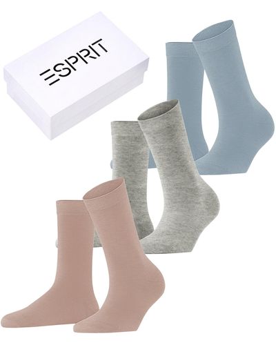 Esprit Solid Mix 3-Pack W SO coton lyocell unies lot de 3 paires - Blanc