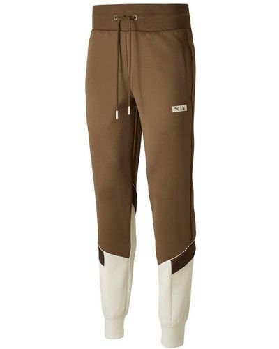 PUMA Mens L. London X Trousers Casual Pockets - Brown, Brown, S - Natural