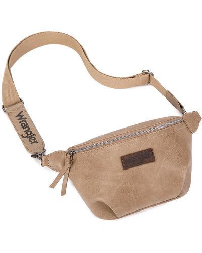 Wrangler Vintage Sling Bag For Chest Bum Bag Ladies Waist Packs Crossbody Purse - Natural