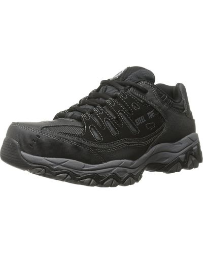 Skechers For Work Cankton-u Industrial Shoe,black,7.5 2e Us